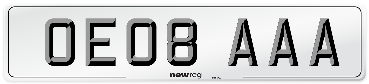 OE08 AAA Number Plate from New Reg